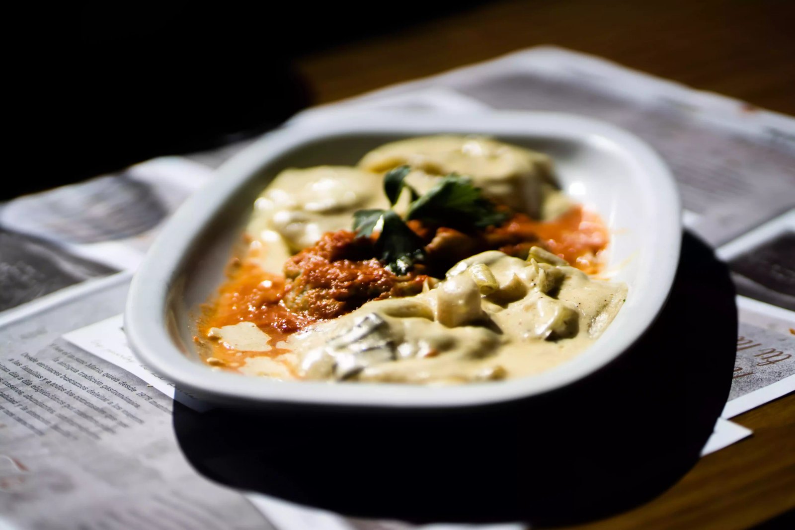 Pastas caseras con salsa en La Fonda del Tío